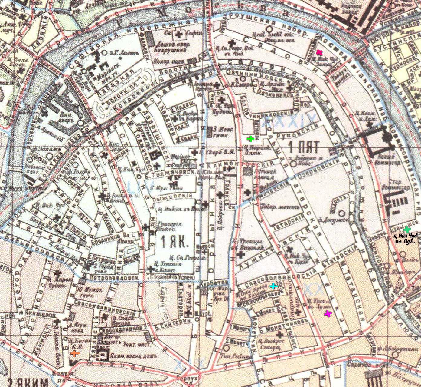 Карта с фотографиями старой москвы